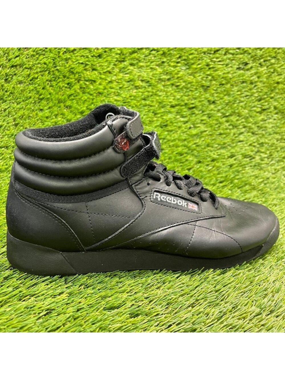 Reebok Freestyle Hi Womens Size 8.5 Black Athletic Lifestyle Shoes Sneakers